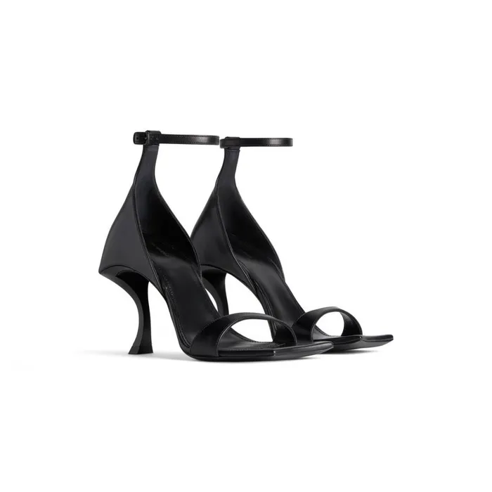 Women Sandals and Mules Balenciaga Hourglass 100mm Sandal In Black