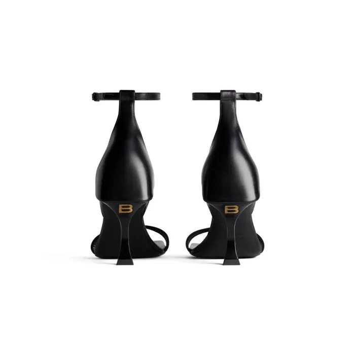Women Sandals and Mules Balenciaga Hourglass 100mm Sandal In Black