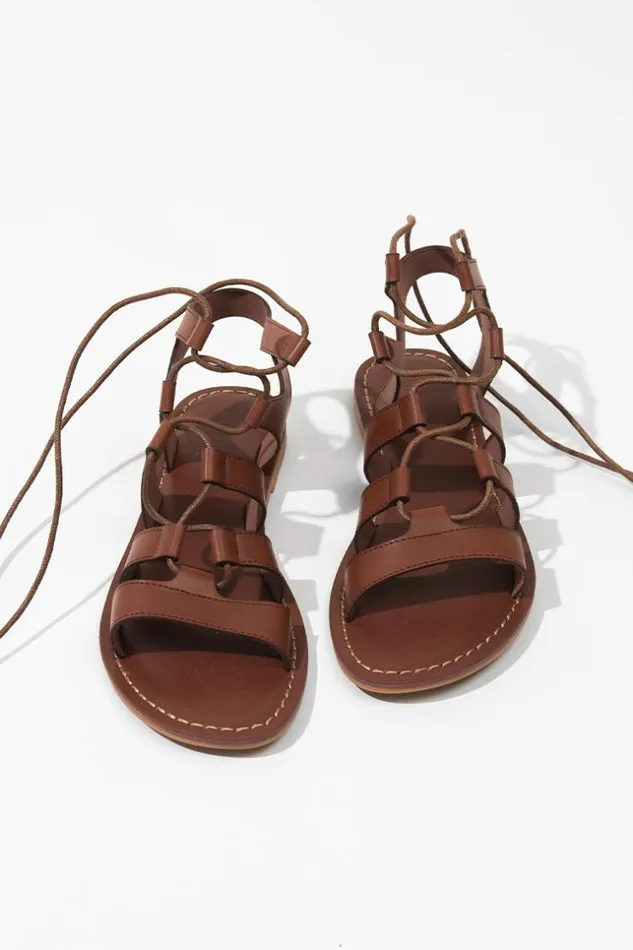 Women Sandals Cupshe Cossies Beach Brown Flat Sandals Brown