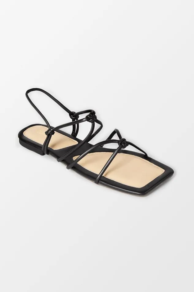 Women Sandals Cupshe Flirt Black Square Toe Doublestrap Sandals Black
