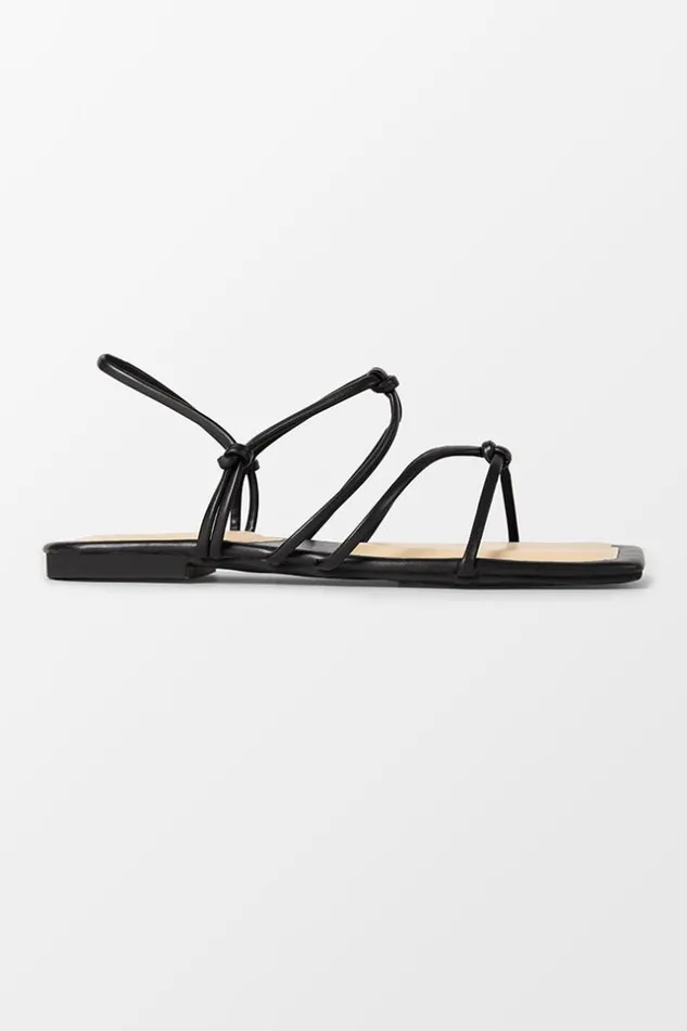 Women Sandals Cupshe Flirt Black Square Toe Doublestrap Sandals Black