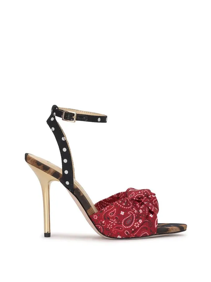 Women Sandals Jessica Simpson Neveny High Heel In Red Bandana