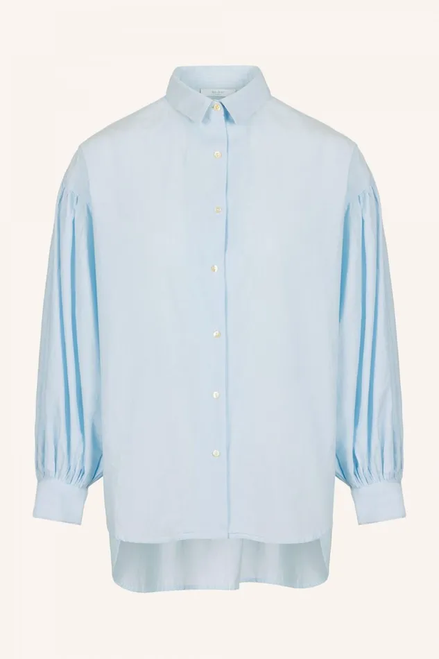 Women Sarah Chambray Blouse Light Blue Bybar Blouses