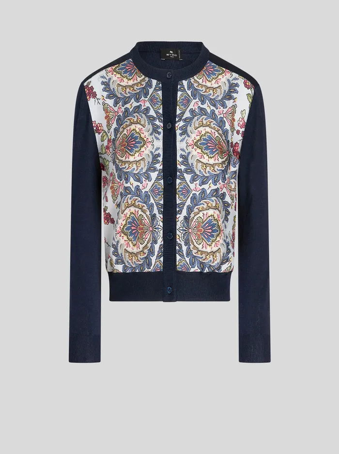 Women Scarf Print Cardigan Etro Knitwear