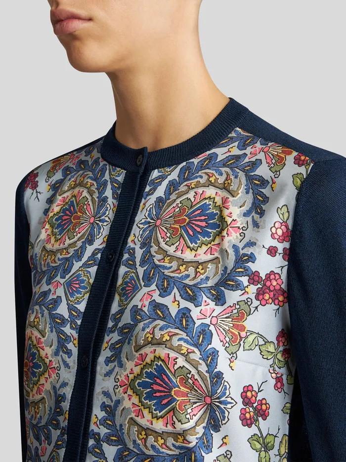 Women Scarf Print Cardigan Etro Knitwear