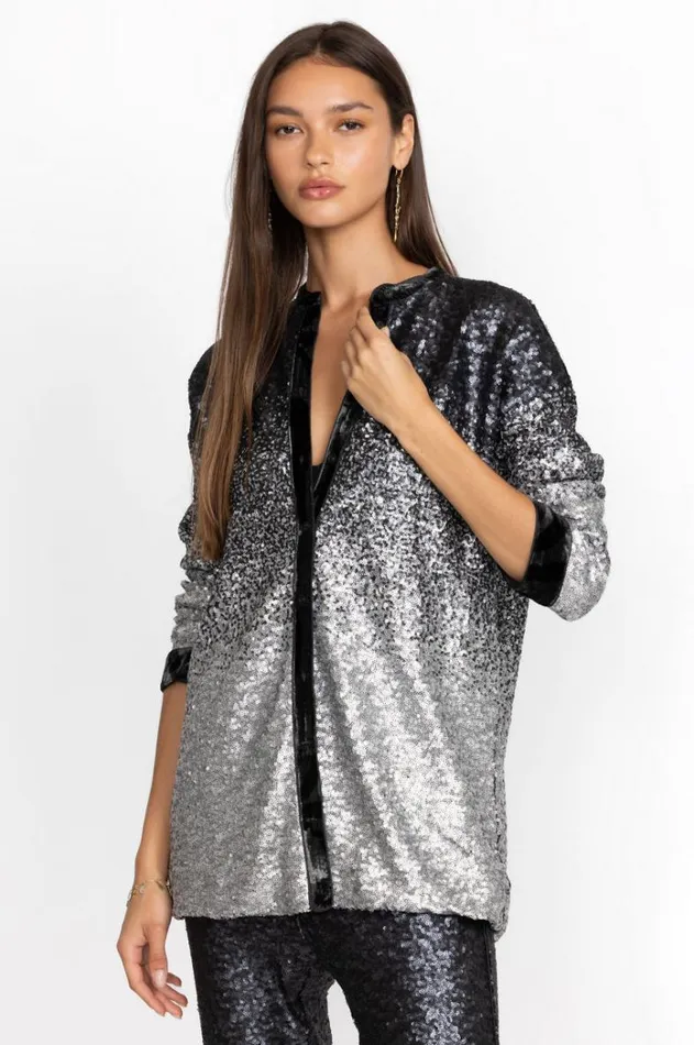 Women Sequin Black Button Up Black Johnny Was Tops Women Sequin Black Button Up Black Johnny Was Tops