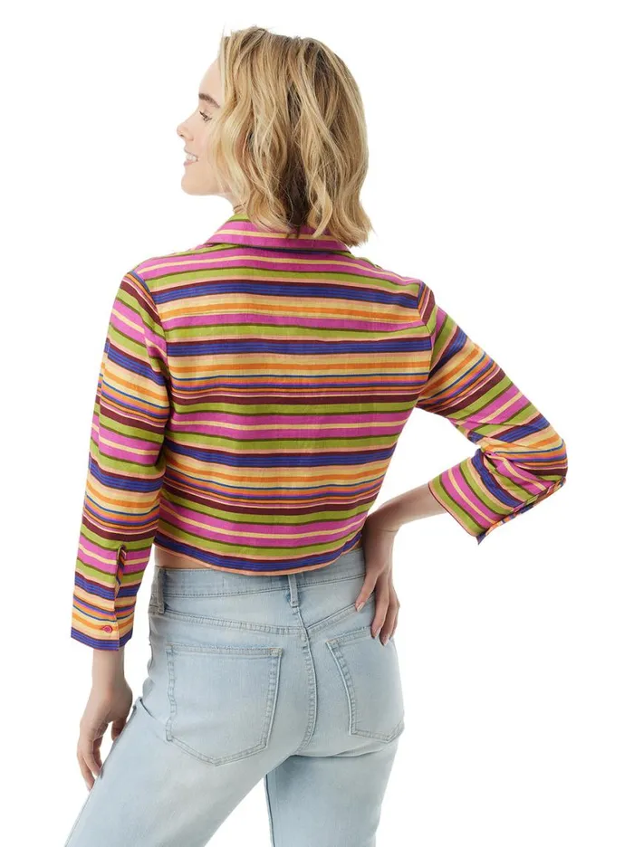 Women Sets Jessica Simpson Wisteria Tie Front Top In Rainbow Stripe