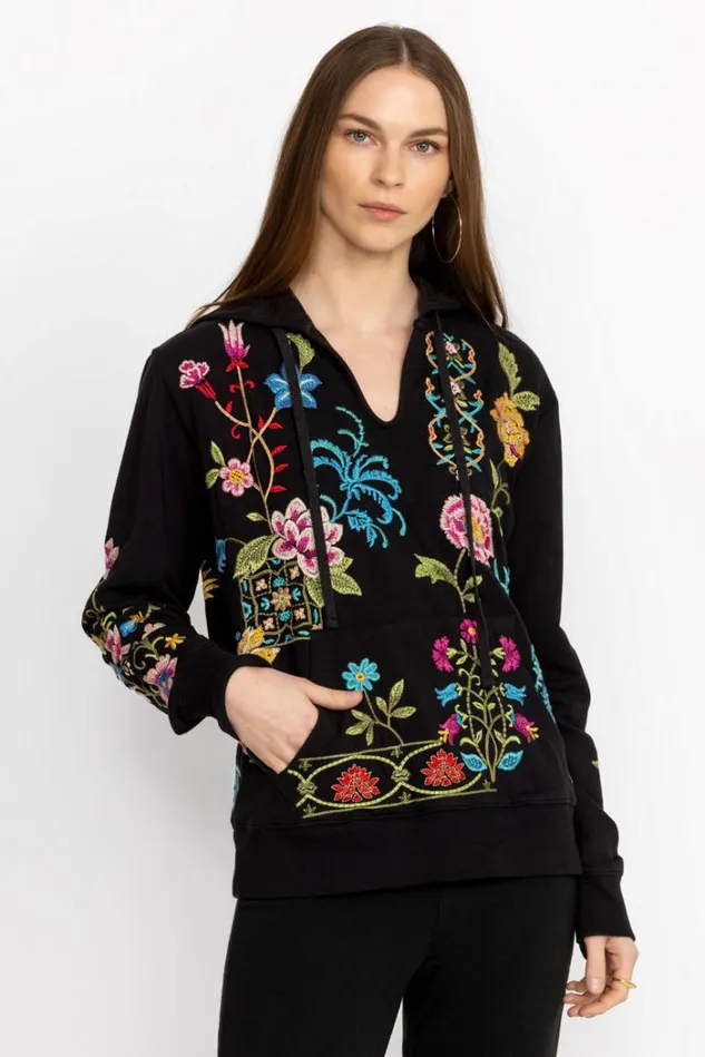 Women SHERI PULLOVER SWEATSHIRT Black Johnny Was Tops