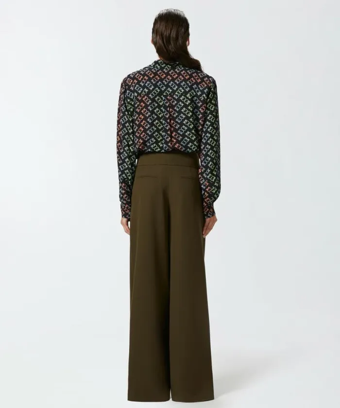 Women Shirts And Blouses Pinko Classic Crpe Shirt With Monogram Logo Blackmulticoloured Women Shirts And Blouses Pinko Classic Crpe Shirt With Monogram Logo Blackmulticoloured