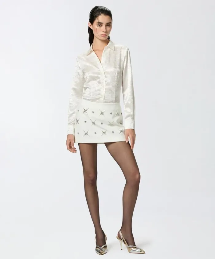 Women Shirts And Blouses Pinko Crinkled Satin Shirt Lily White Women Shirts And Blouses Pinko Crinkled Satin Shirt Lily White