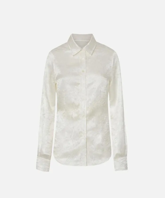 Women Shirts And Blouses Pinko Crinkled Satin Shirt Lily White Women Shirts And Blouses Pinko Crinkled Satin Shirt Lily White
