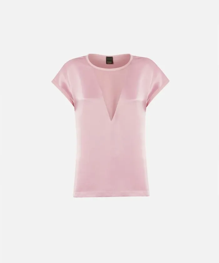 Women Shirts And Blouses Pinko Satin And Georgette Tshirt Blouse Pinkpolignac Women Shirts And Blouses Pinko Satin And Georgette Tshirt Blouse Pinkpolignac