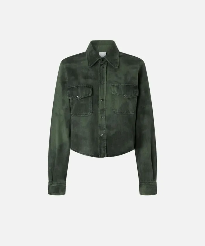 Women Shirts And Blouses Pinko Spotted Black Denim Shirt Greenblack Women Shirts And Blouses Pinko Spotted Black Denim Shirt Greenblack
