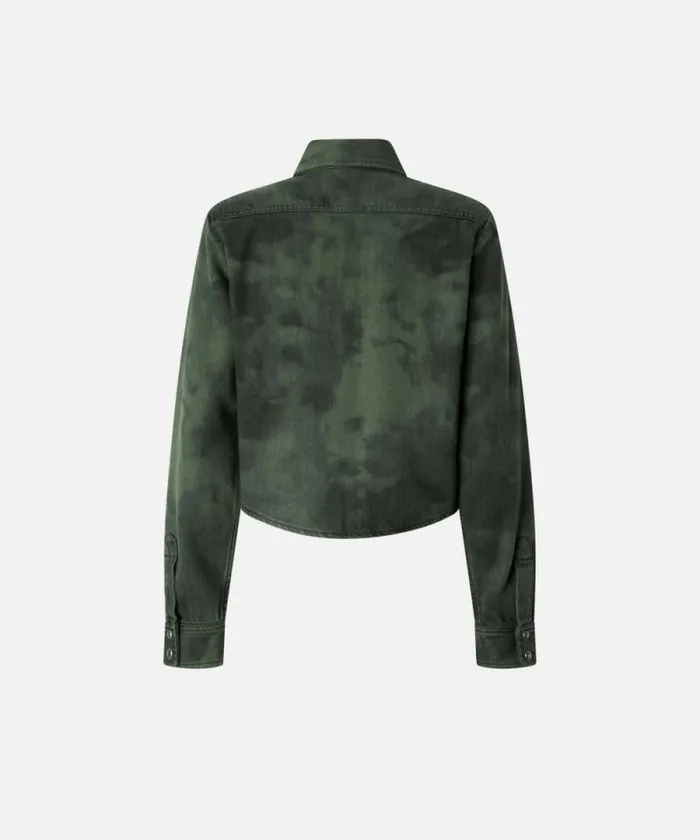 Women Shirts And Blouses Pinko Spotted Black Denim Shirt Greenblack Women Shirts And Blouses Pinko Spotted Black Denim Shirt Greenblack