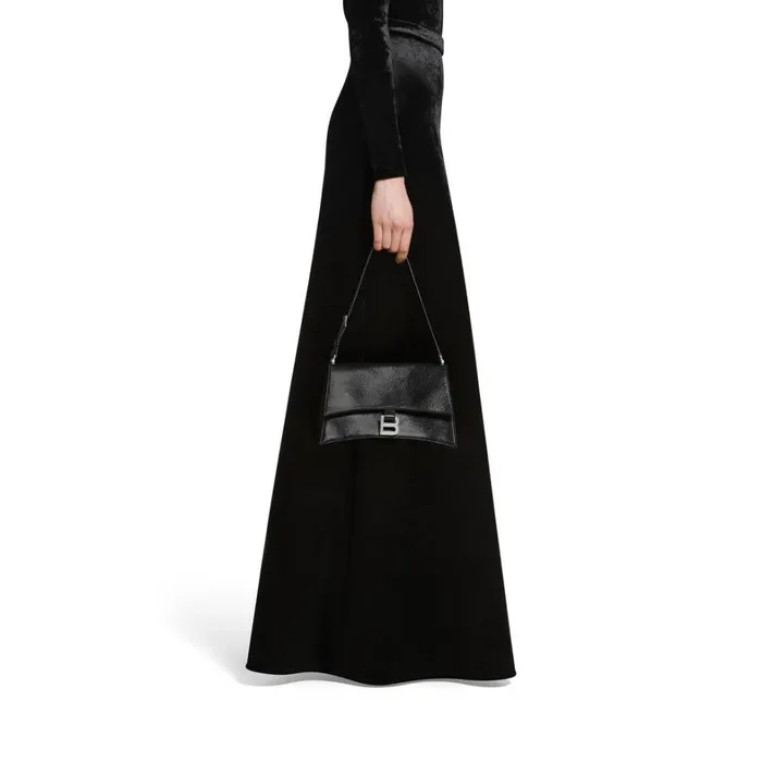Women Shoulder Bags Balenciaga Crush Small Sling Bag In Black