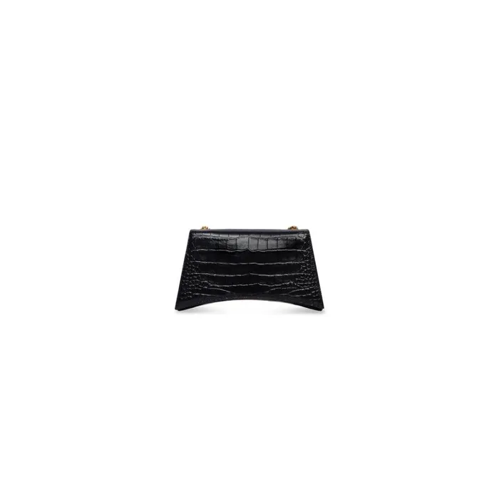 Women Shoulder Bags Balenciaga Crush Xs Chain Bag Crocodile Embossed In Black