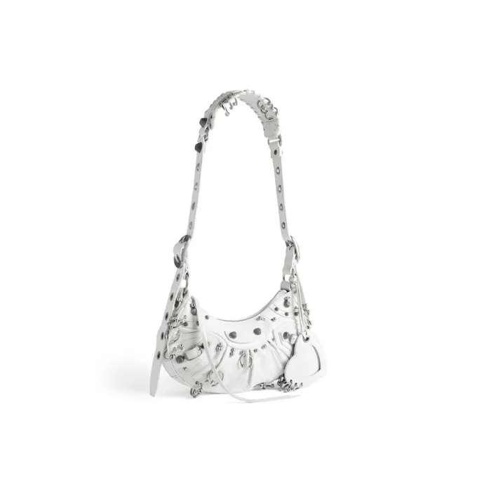 Women Shoulder Bags Balenciaga Le Cagole Xs Shoulder Bag With Piercings In Optic White