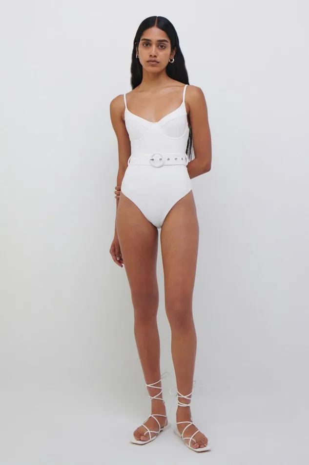 Women Signature Noa Swimsuit White Jonathan Simkhai Swimwear
