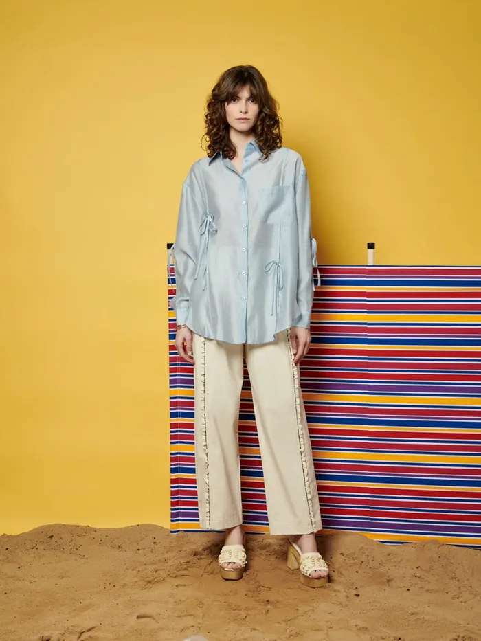 Women Sister Jane Bottoms Ghospell Donna Trimmed Trousers Parchment Beige