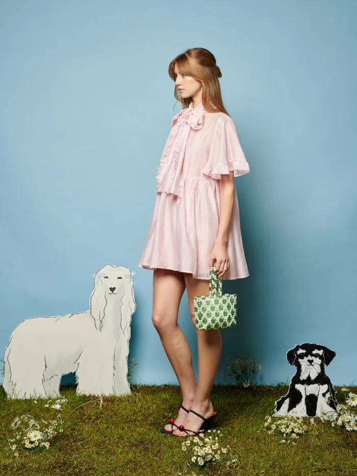 Women Sister Jane Dresses Bertie Bow Mini Dress Baby Pink