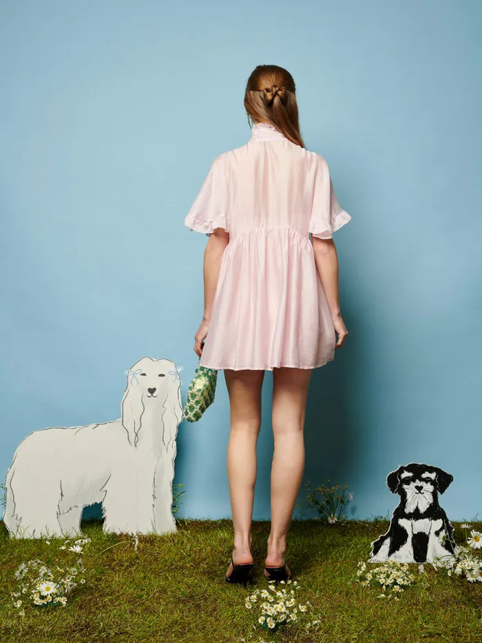 Women Sister Jane Dresses Bertie Bow Mini Dress Baby Pink