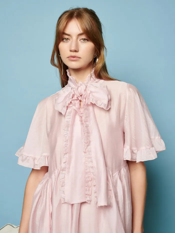 Women Sister Jane Dresses Bertie Bow Mini Dress Baby Pink