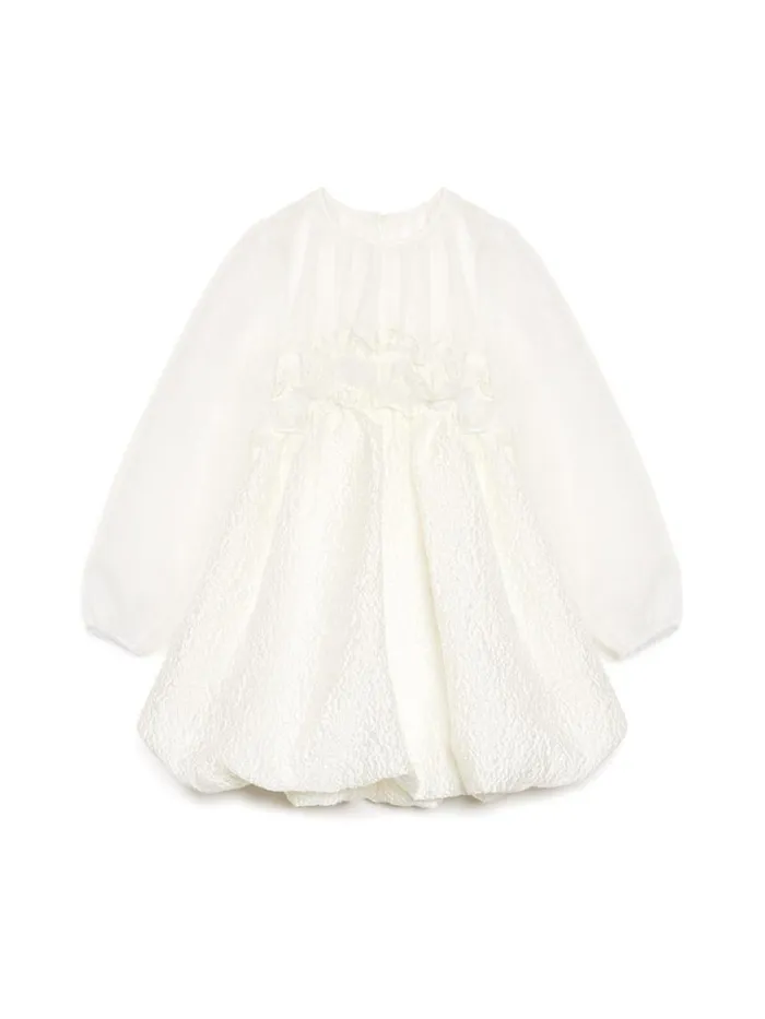 Women Sister Jane Dresses DREAM Isabella Jacquard Mini Dress Pearled White