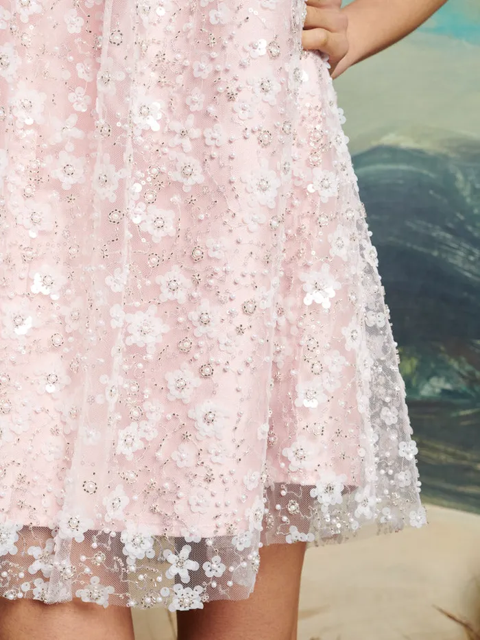 Women Sister Jane Dresses DREAM Prairie Bead Mini Dress Rose Pink