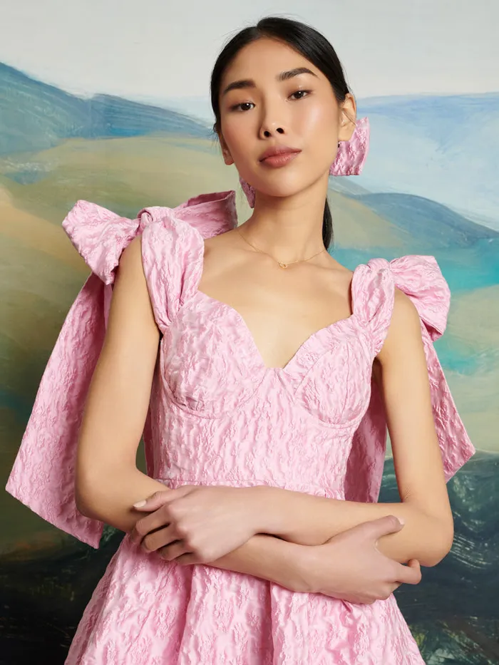 Women Sister Jane Dresses DREAM Reins Jacquard Bow Dress True Pink