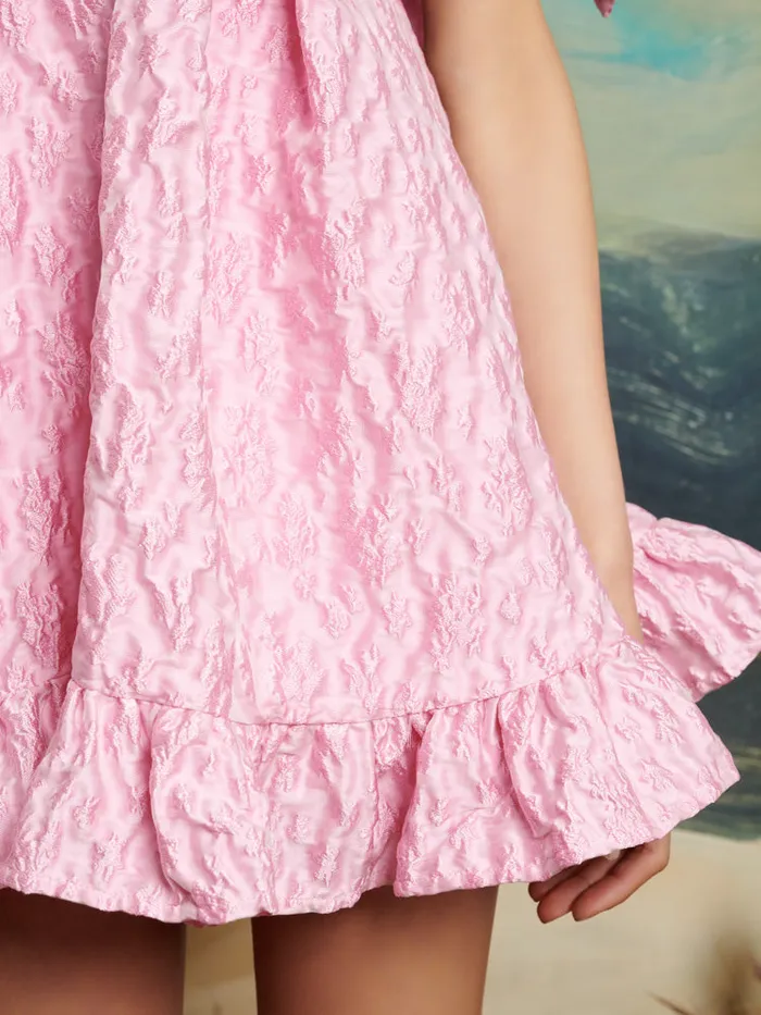 Women Sister Jane Dresses DREAM Reins Jacquard Bow Dress True Pink