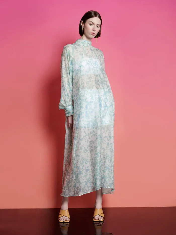 Women Sister Jane Dresses Ghospell Nina Printed Midi Dress Light Aquarelle