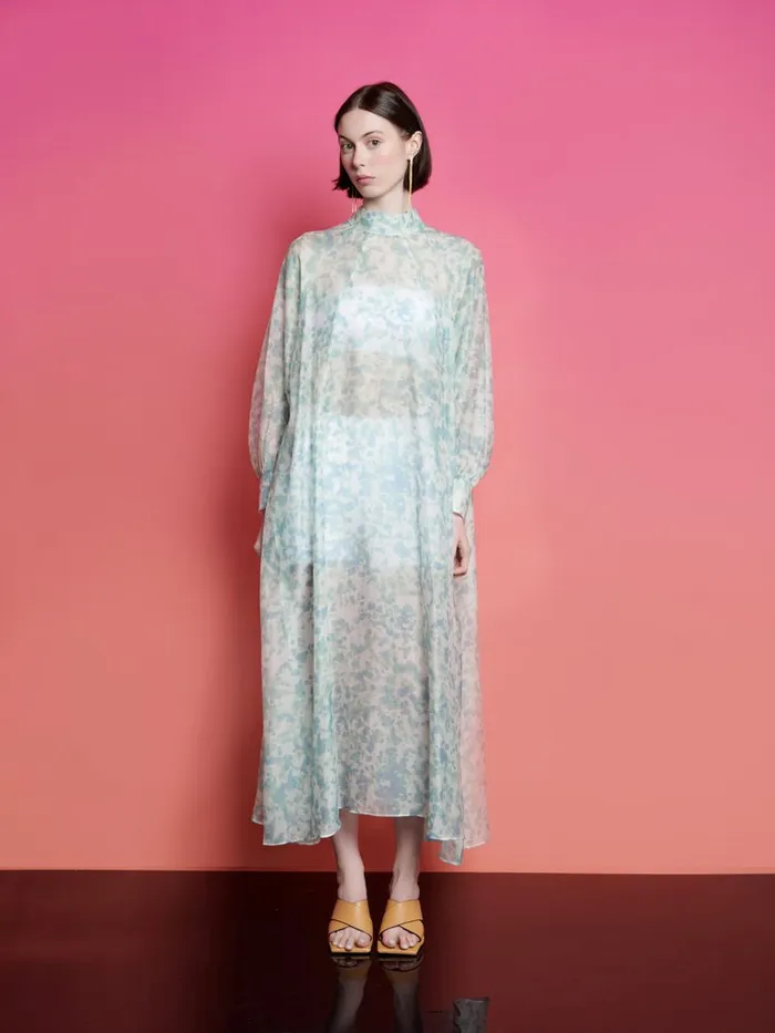 Women Sister Jane Dresses Ghospell Nina Printed Midi Dress Light Aquarelle