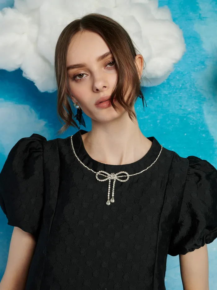 Women Sister Jane Tops Dallas Jewels Cropped Top Coal Black