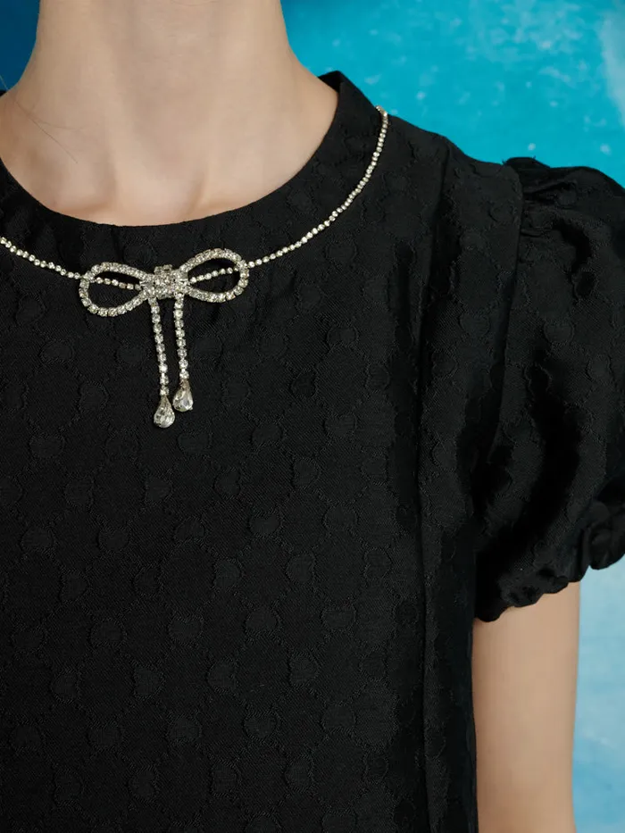 Women Sister Jane Tops Dallas Jewels Cropped Top Coal Black