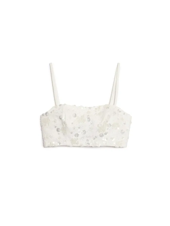Women Sister Jane Tops DREAM Carolina Embellished Bralette Pearled Ivory