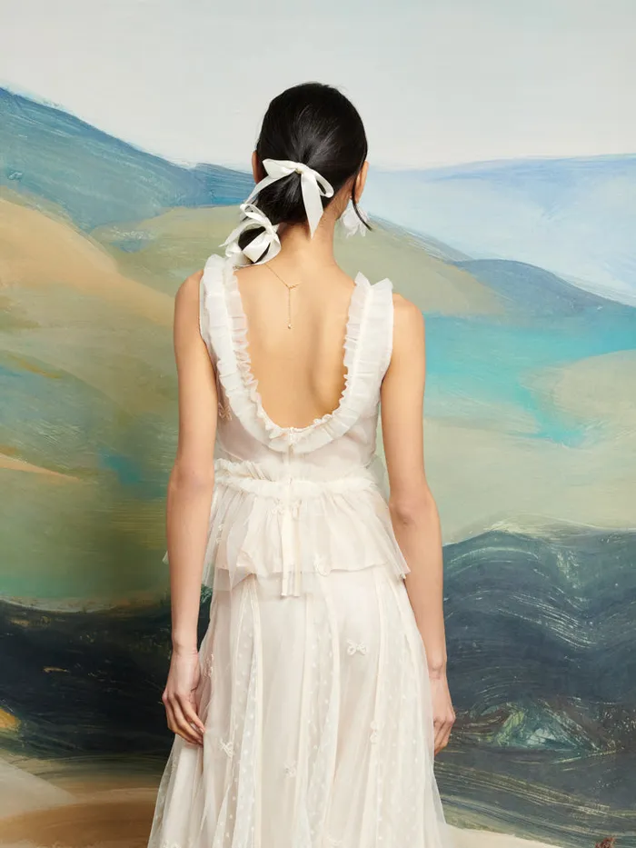 Women Sister Jane Tops DREAM Jolene Tulle Ruffle Top Vintage Cream
