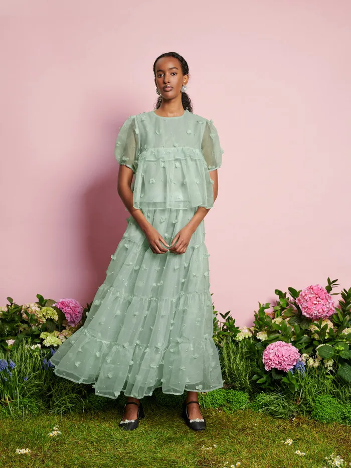 Women Sister Jane Tops DREAM Prairie Organza Top Sage Green