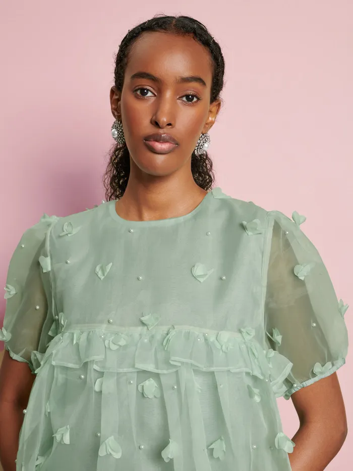 Women Sister Jane Tops DREAM Prairie Organza Top Sage Green