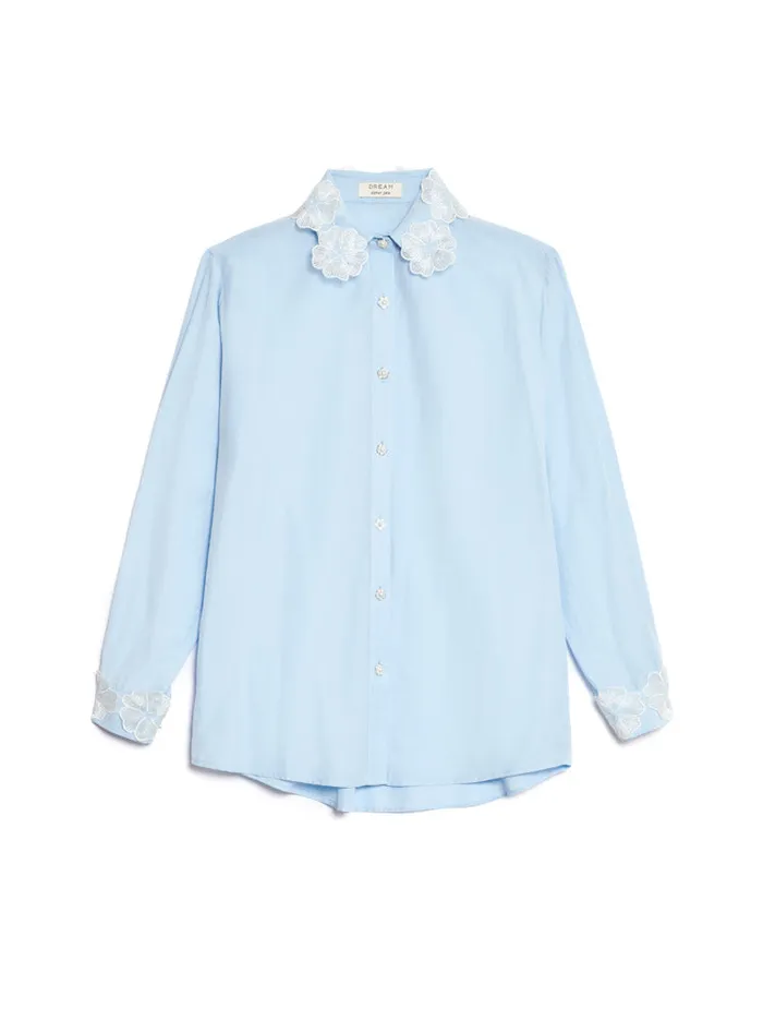 Women Sister Jane Tops DREAM Wildflower Embellished Shirt Pale Blue