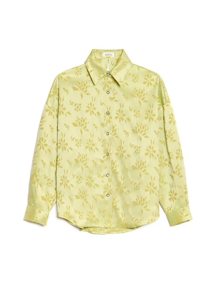Women Sister Jane Tops Ghospell Kennedy Split Back Shirt Lime Green