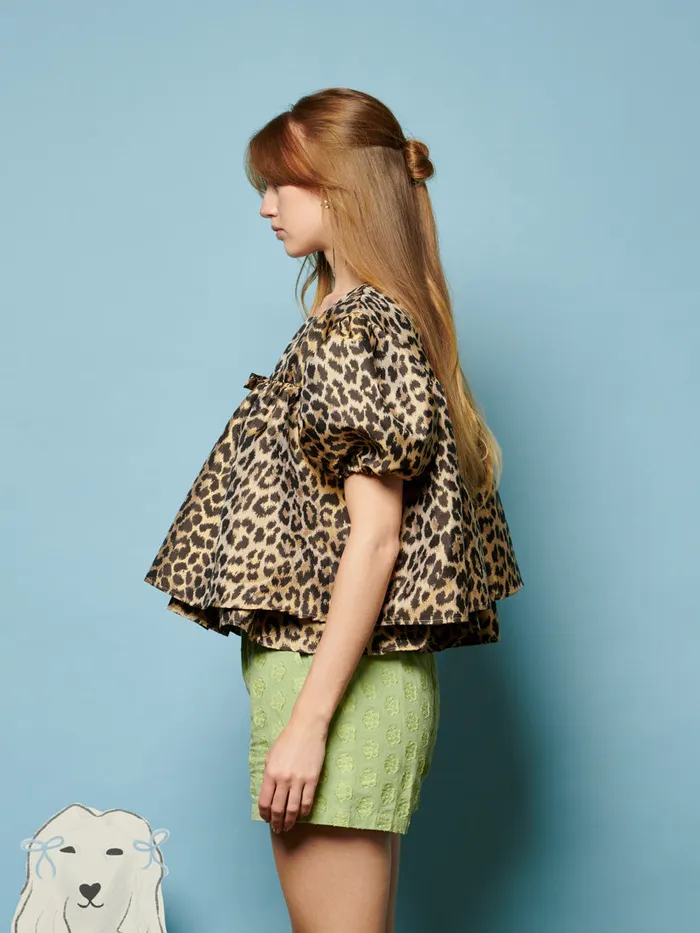 Women Sister Jane Tops Lola Leopard Jacquard Top Leopard