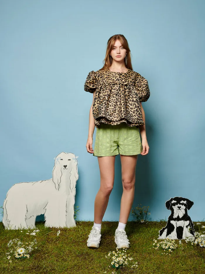Women Sister Jane Tops Lola Leopard Jacquard Top Leopard