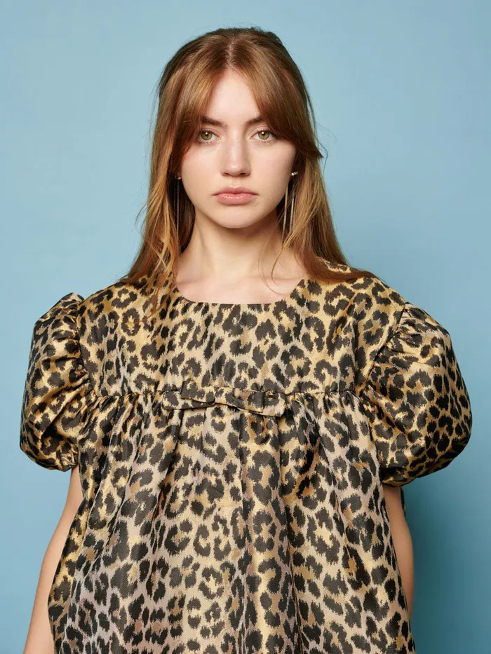 Women Sister Jane Tops Lola Leopard Jacquard Top Leopard