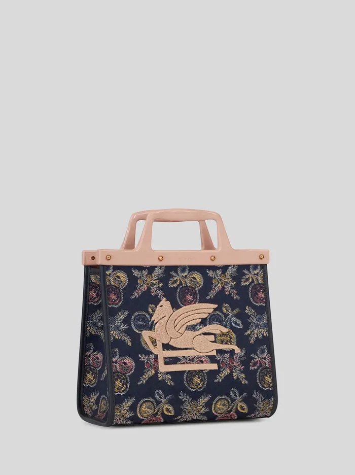 Women Small Jacquard Love Trotter Bag With MultiColoured Apples Etro Shopping Bags