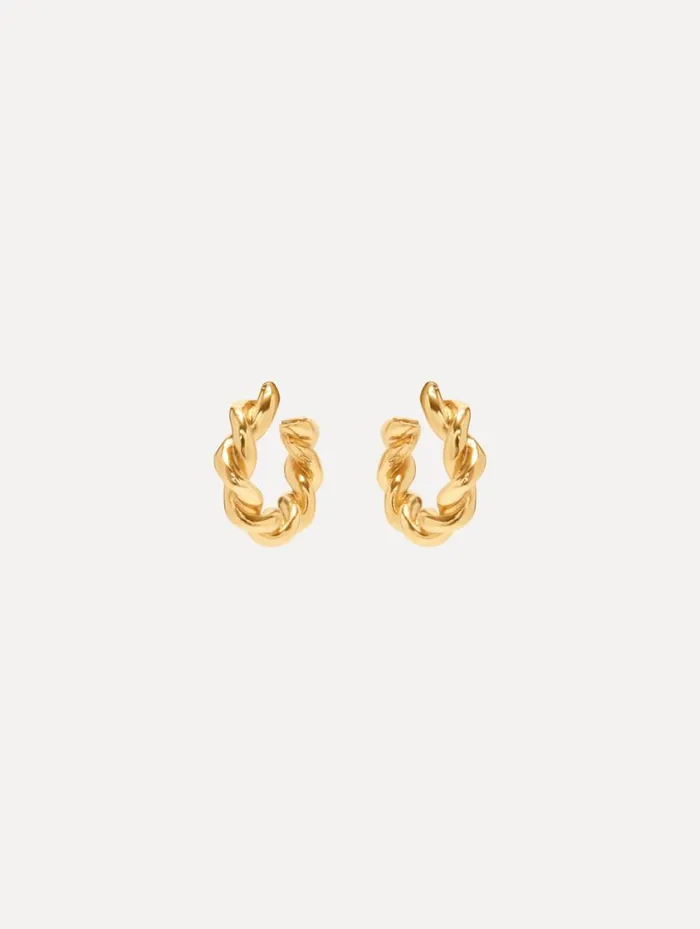 Women Small Rope Hoop Earrings Gold Oscar De La Renta Earrings