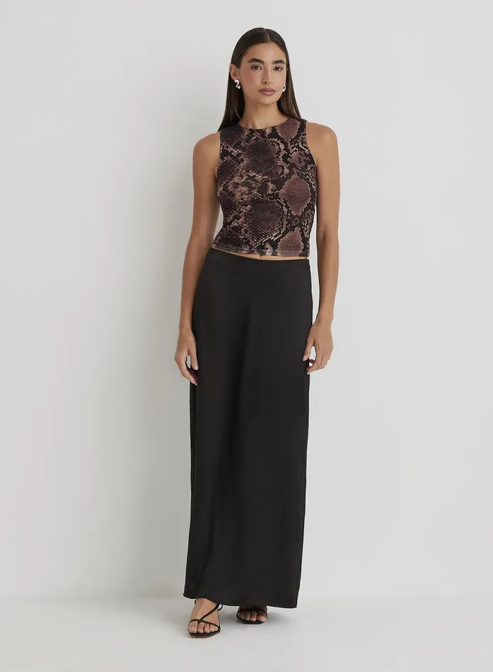 Women Snakeskin Sleeveless Mesh Top Trinnie 4th and Reckless Tops