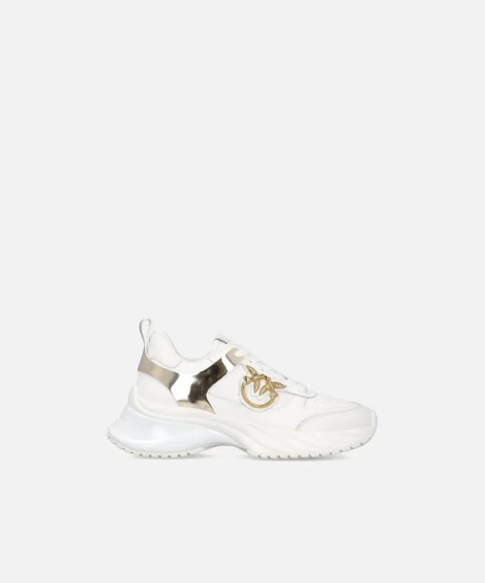 Women Sneakers Pinko Ariel Leathereffect Sneakers With Mirror Detailing Pure White Women Sneakers Pinko Ariel Leathereffect Sneakers With Mirror Detailing Pure White