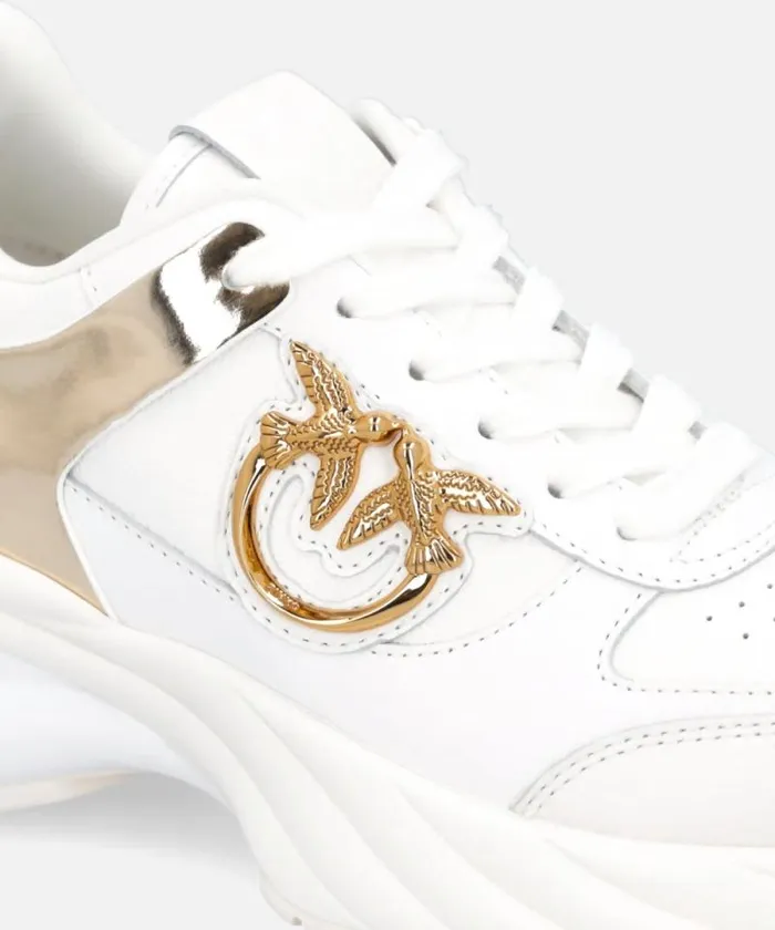 Women Sneakers Pinko Ariel Leathereffect Sneakers With Mirror Detailing Pure White Women Sneakers Pinko Ariel Leathereffect Sneakers With Mirror Detailing Pure White