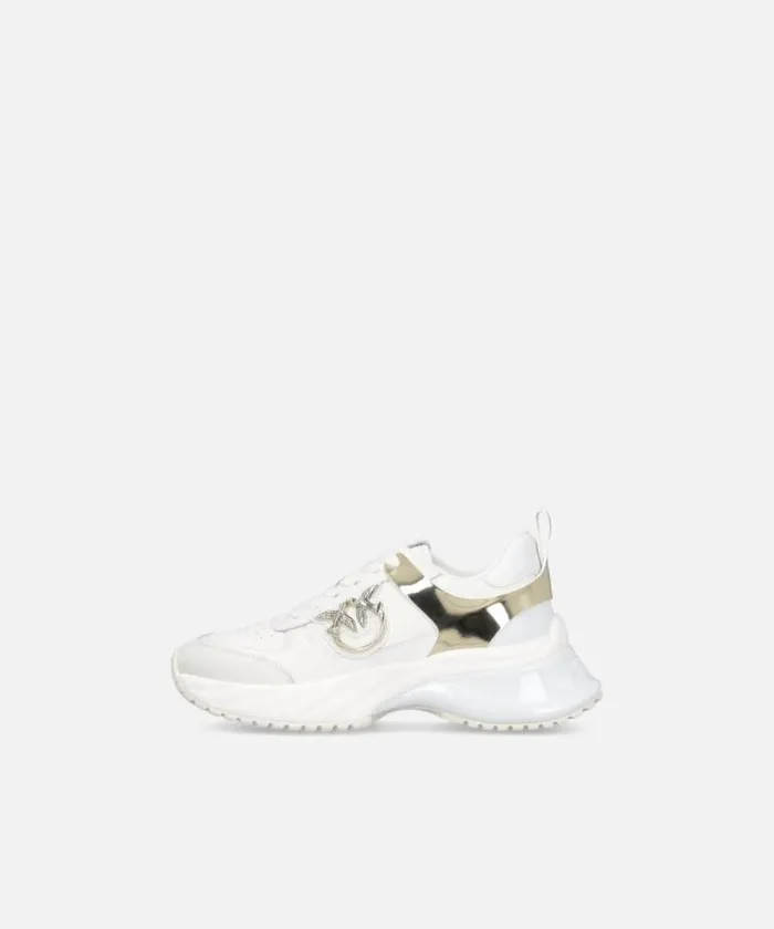Women Sneakers Pinko Ariel Leathereffect Sneakers With Mirror Detailing Pure White Women Sneakers Pinko Ariel Leathereffect Sneakers With Mirror Detailing Pure White