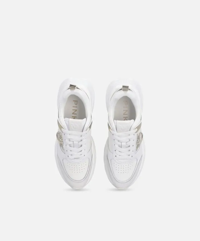 Women Sneakers Pinko Ariel Leathereffect Sneakers With Mirror Detailing Pure White Women Sneakers Pinko Ariel Leathereffect Sneakers With Mirror Detailing Pure White